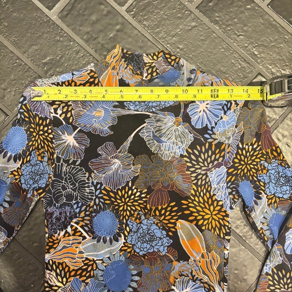Floral H&M Long Sleeve turtleneck  - Blue and Black gorgeous patterned dress - Picture 4 of 7